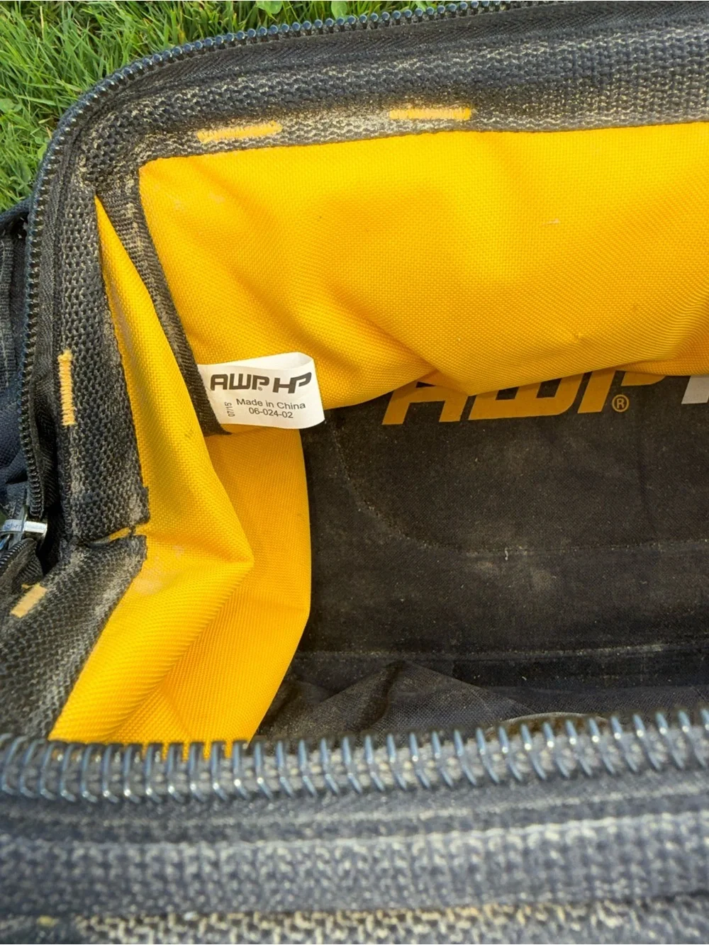 AWP HP Heavy Duty Tool Bag Electrician Contractor Work Tote 18” Black Yellow